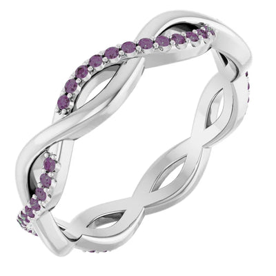 Prestine Gemstones Full Eternity Infinity Gems & Plain Band