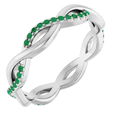 Prestine Gemstones Full Eternity Infinity Gems & Plain Band