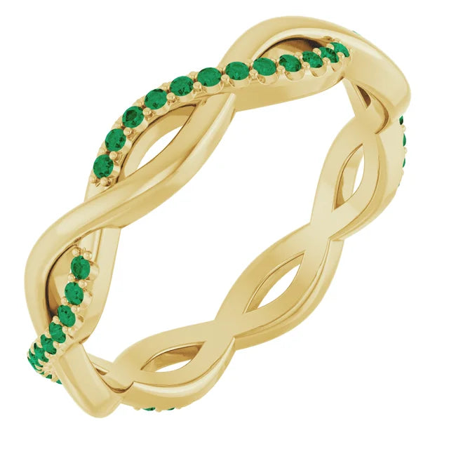 Prestine Gemstones Full Eternity Infinity Gems & Plain Band