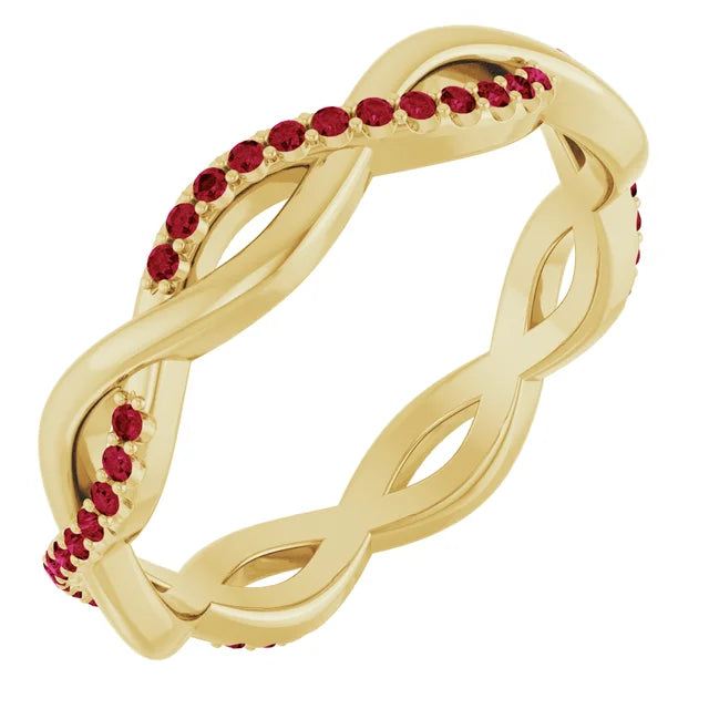 Prestine Gemstones Full Eternity Infinity Gems & Plain Band