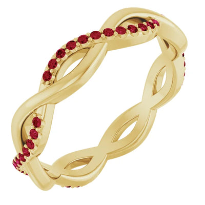 Prestine Gemstones Full Eternity Infinity Gems & Plain Band