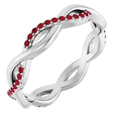 Prestine Gemstones Full Eternity Infinity Gems & Plain Band