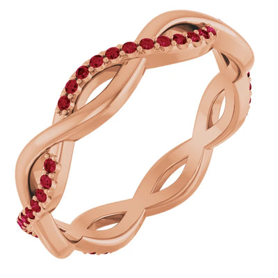 Prestine Gemstones Full Eternity Infinity Gems & Plain Band