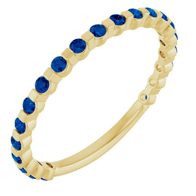 Kenla Round Gemstones 3/4 Eternity Under Bezel Shared Wedding & Anniversary Band