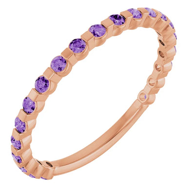 Kenla Round Gemstones 3/4 Eternity Under Bezel Shared Wedding & Anniversary Band