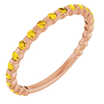 Kenla Round Gemstones 3/4 Eternity Under Bezel Shared Wedding & Anniversary Band