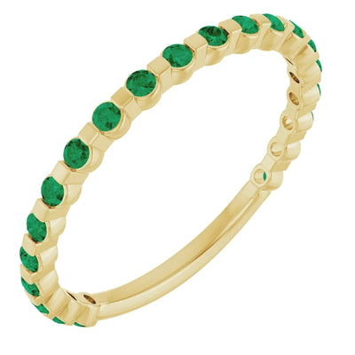 Kenla Round Gemstones 3/4 Eternity Under Bezel Shared Wedding & Anniversary Band