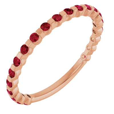 Kenla Round Gemstones 3/4 Eternity Under Bezel Shared Wedding & Anniversary Band