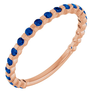 Kenla Round Gemstones 3/4 Eternity Under Bezel Shared Wedding & Anniversary Band
