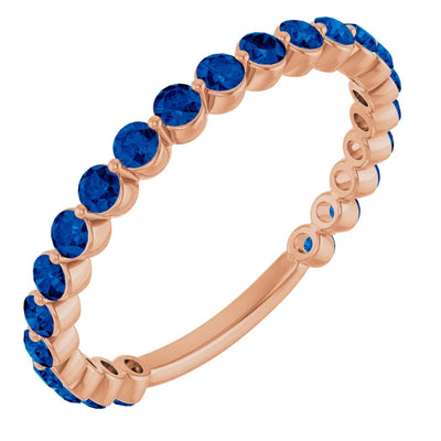 Kenla Round Gemstones 3/4 Eternity Under Bezel Shared Wedding & Anniversary Band