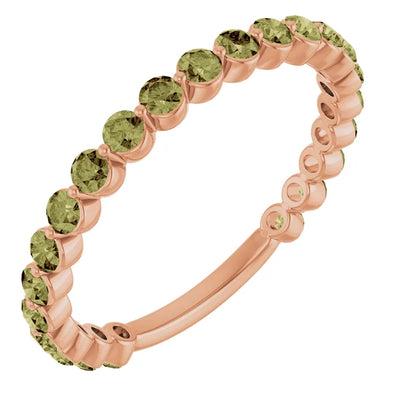 Kenla Round Gemstones 3/4 Eternity Under Bezel Shared Wedding & Anniversary Band