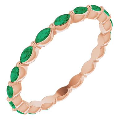 Prestine Marquise Gemstones Single Shared Prong Full Eternity Band