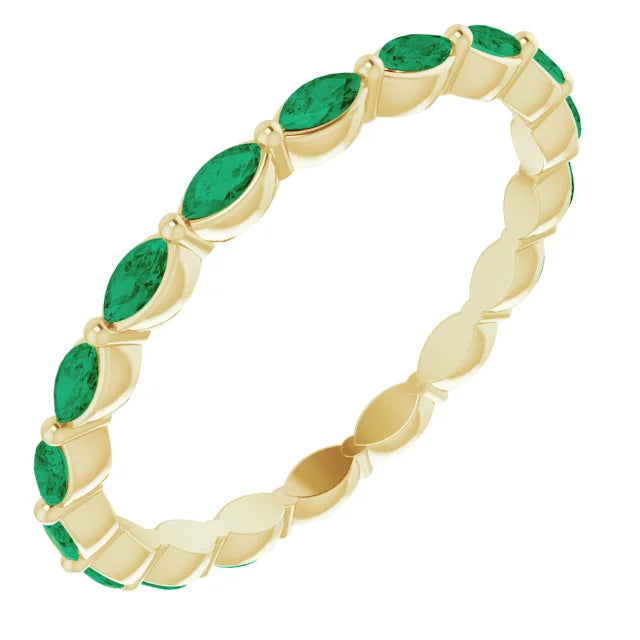 Prestine Marquise Gemstones Single Shared Prong Full Eternity Band