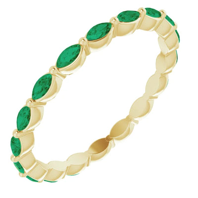 Prestine Marquise Gemstones Single Shared Prong Full Eternity Band