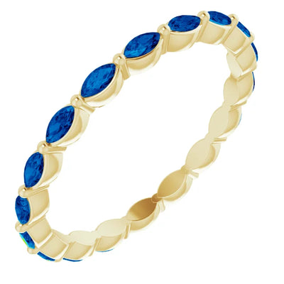 Prestine Marquise Gemstones Single Shared Prong Full Eternity Band