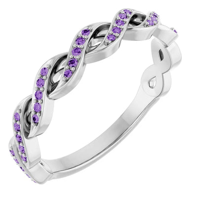 Kenla Round Gemstones 3/4 Eternity Channel with Prongs Infinity Band