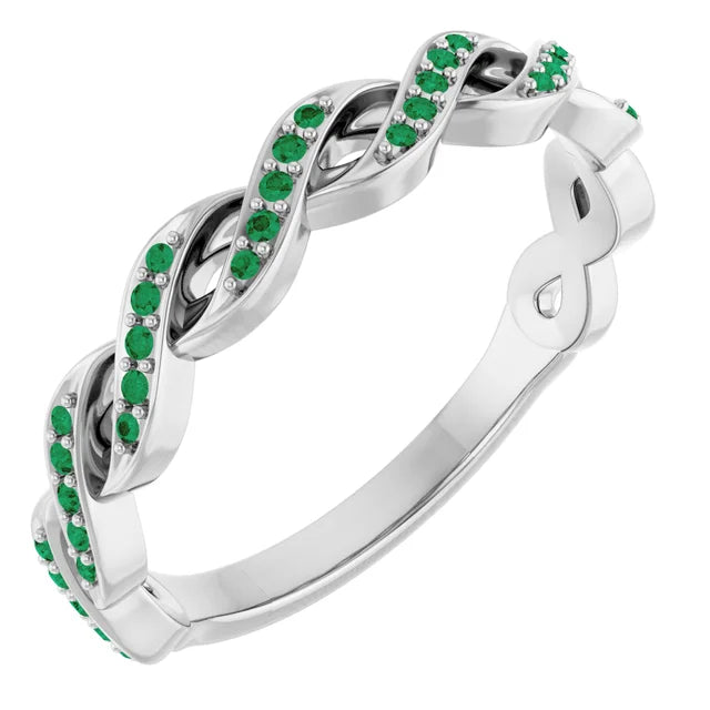 Kenla Round Gemstones 3/4 Eternity Channel with Prongs Infinity Band