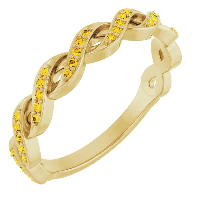 Kenla Round Gemstones 3/4 Eternity Channel with Prongs Infinity Band