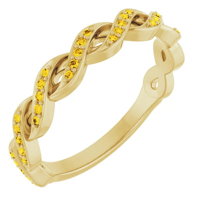 Kenla Round Gemstones 3/4 Eternity Channel with Prongs Infinity Band