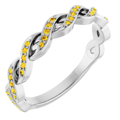 Kenla Round Gemstones 3/4 Eternity Channel with Prongs Infinity Band