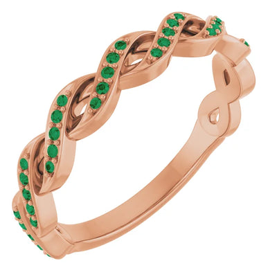 Kenla Round Gemstones 3/4 Eternity Channel with Prongs Infinity Band