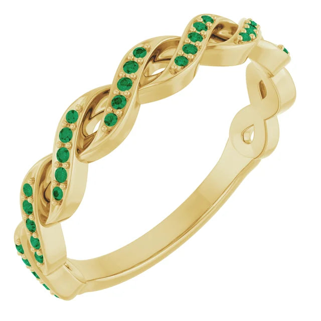 Kenla Round Gemstones 3/4 Eternity Channel with Prongs Infinity Band