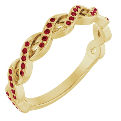 Kenla Round Gemstones 3/4 Eternity Channel with Prongs Infinity Band