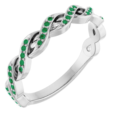 Kenla Round Gemstones 3/4 Eternity Channel with Prongs Infinity Band