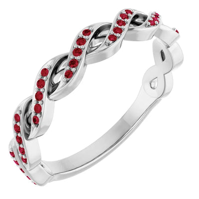 Kenla Round Gemstones 3/4 Eternity Channel with Prongs Infinity Band
