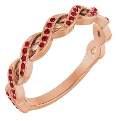 Kenla Round Gemstones 3/4 Eternity Channel with Prongs Infinity Band