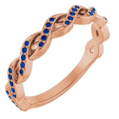 Kenla Round Gemstones 3/4 Eternity Channel with Prongs Infinity Band