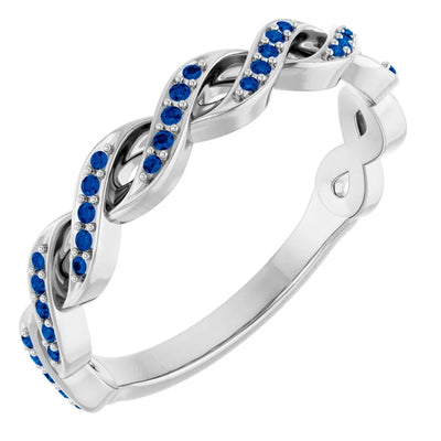 Kenla Round Gemstones 3/4 Eternity Channel with Prongs Infinity Band