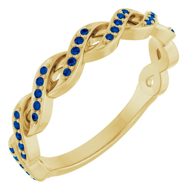 Kenla Round Gemstones 3/4 Eternity Channel with Prongs Infinity Band