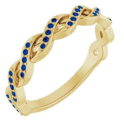 Kenla Round Gemstones 3/4 Eternity Channel with Prongs Infinity Band