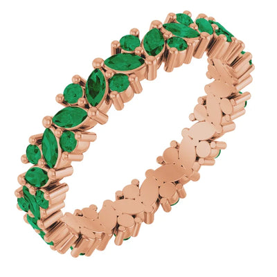 Prestine Marquise & Round Gemstones Full Eternity Infinity Band