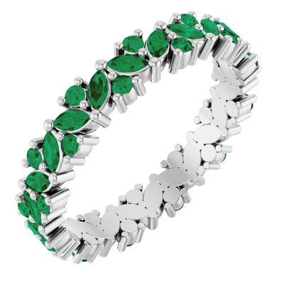 Prestine Marquise & Round Gemstones Full Eternity Infinity Band