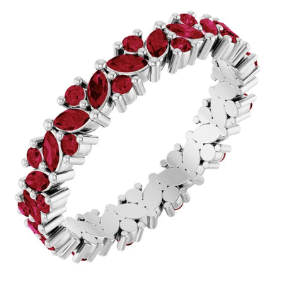 Prestine Marquise & Round Gemstones Full Eternity Infinity Band