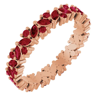 Prestine Marquise & Round Gemstones Full Eternity Infinity Band