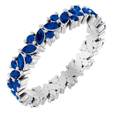 Prestine Marquise & Round Gemstones Full Eternity Infinity Band