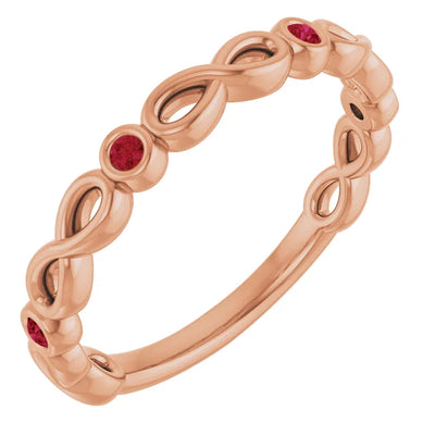 Kenla Round Gemstones 3/4 Eternity Infinity Inspired Bezel Set Band