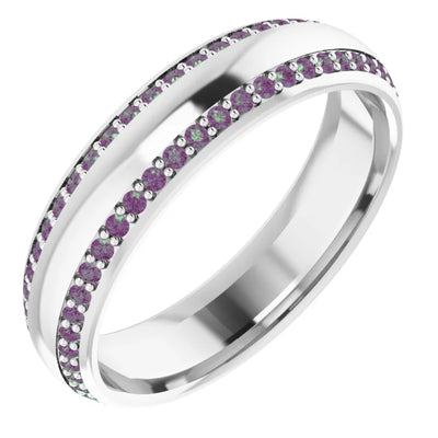 Prestine Double Row Accented Full Eternity Band