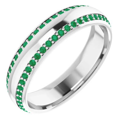 Prestine Double Row Accented Full Eternity Band
