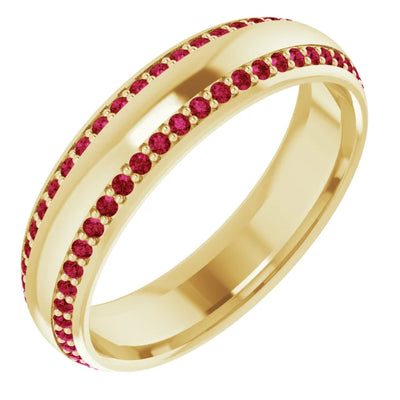 Prestine Double Row Accented Full Eternity Band