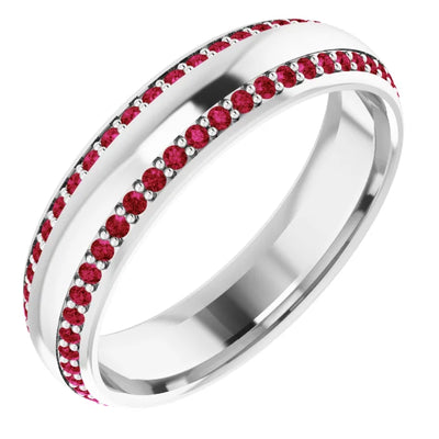 Prestine Double Row Accented Full Eternity Band