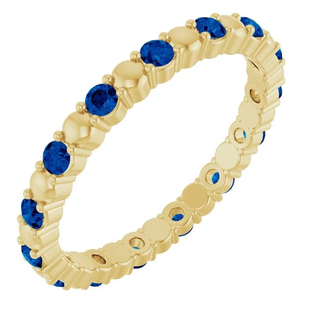 Prestine Gemstones Full Eternity Double Shared Prong-Set Anniversary Band
