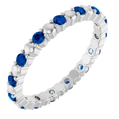 Prestine Gemstones Full Eternity Double Shared Prong-Set Anniversary Band