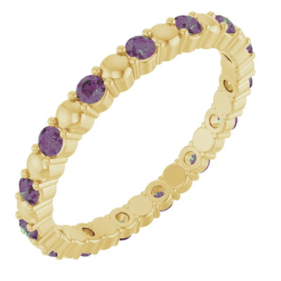 Prestine Gemstones Full Eternity Double Shared Prong-Set Anniversary Band