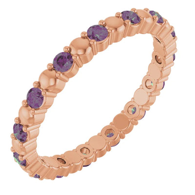 Prestine Gemstones Full Eternity Double Shared Prong-Set Anniversary Band