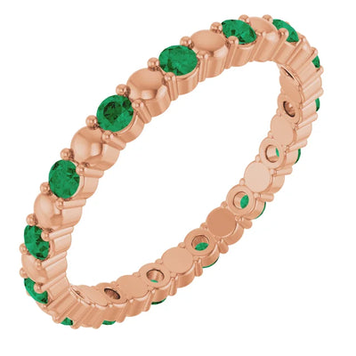 Prestine Gemstones Full Eternity Double Shared Prong-Set Anniversary Band