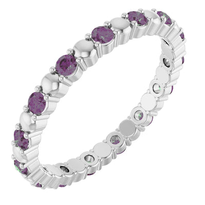 Prestine Gemstones Full Eternity Double Shared Prong-Set Anniversary Band